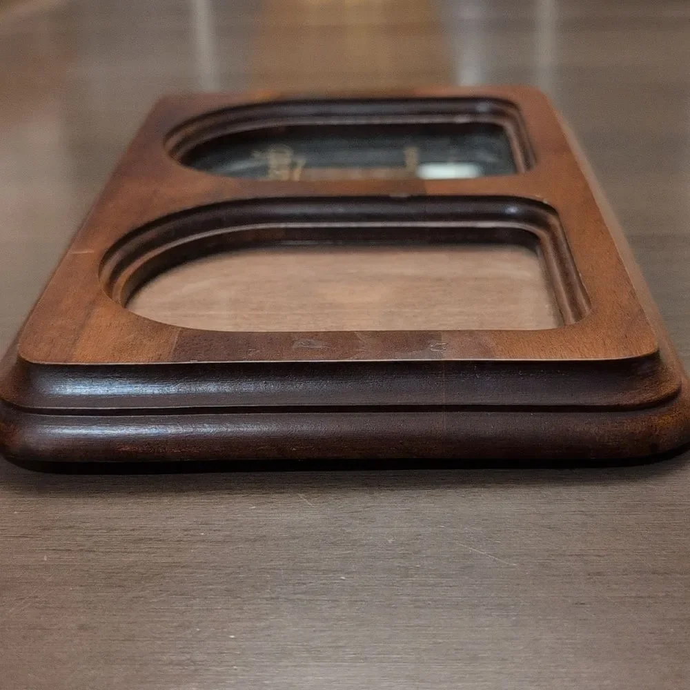 Vintage Photocraft Wooden Double Photo Frame 1980's Retro